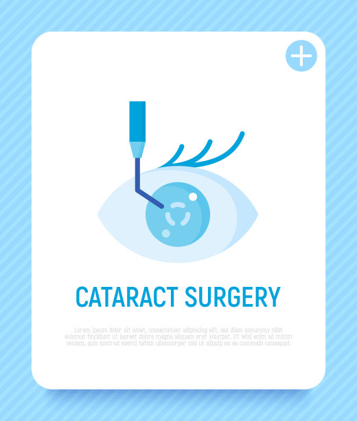 白内障手术平面图标。眼科。Lasik视力矫正。现代矢量插图。图片下载
