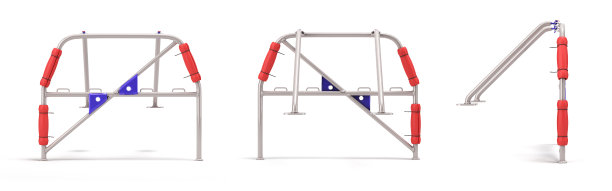 一套钢框架放大器后车身3d渲染白色图片下载