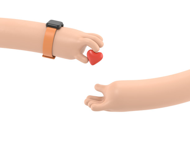 卡通手势图标模型。手握像标志泡泡。社交媒体，反馈，同情，赞同想法，爱和评价卡通海报概念。白色背景的3D渲染。图片下载