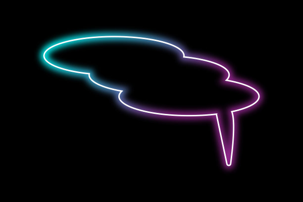 霓虹彩色语音气泡在黑色背景图片下载