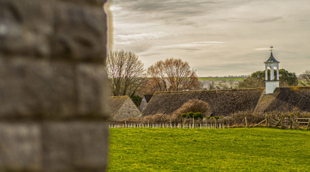 英国多塞特郡科菲城堡的老建筑之一。图片下载