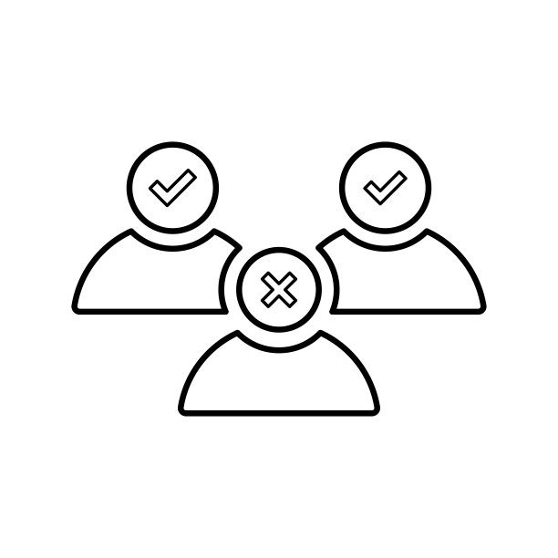 团队决策图标。线条、轮廓设计。图片下载