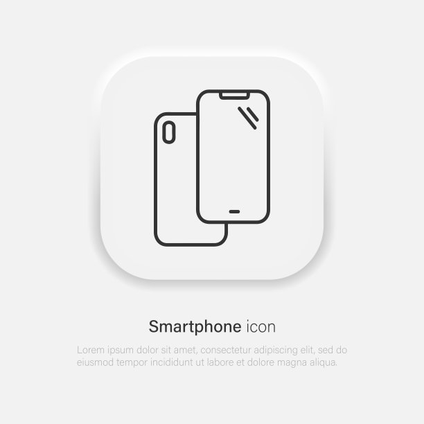 电话图标矢量。Line智能手机符号。新潮的电话轮廓ui标志设计。矢量EPS 10图片下载