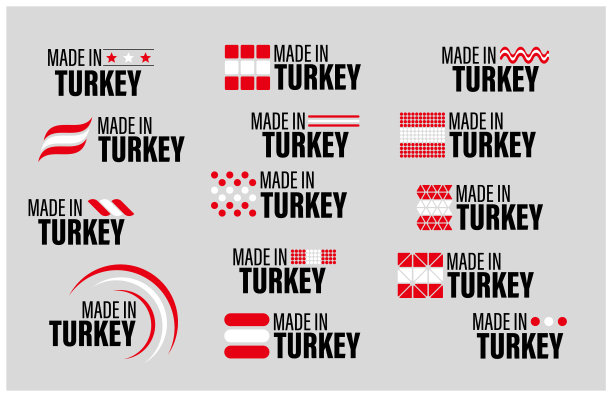 土耳其制造的图形和标签集。图片下载