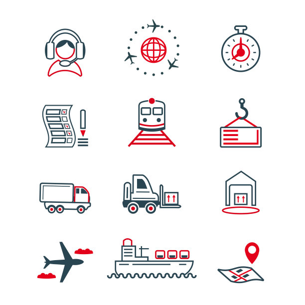 一组来自细线的图标。物流、交付。图片下载