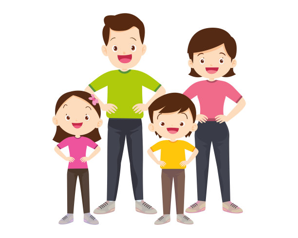 快乐家庭体育活动。妈妈，爸爸和孩子在家里做早操图片下载