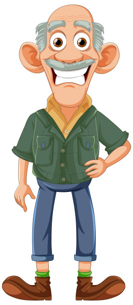 有趣的老农民卡通人物图片下载