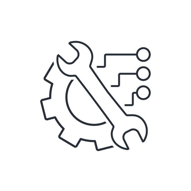 电子技术分析、控制、设定。矢量线性图标隔离在白色背景。图片下载