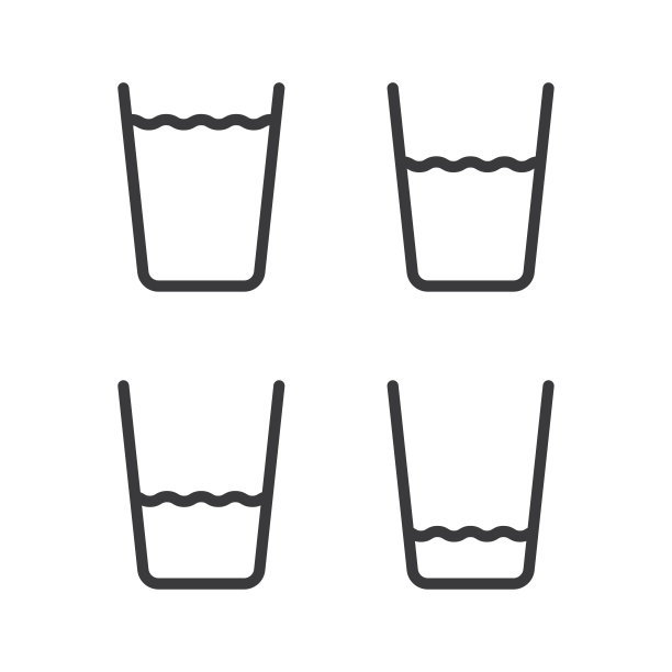 水玻璃图标在时尚的平面风格设计矢量图形插图。图片下载