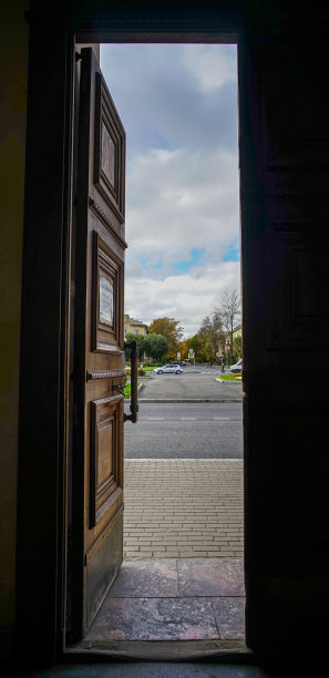 一座古老宫殿的木门图片下载