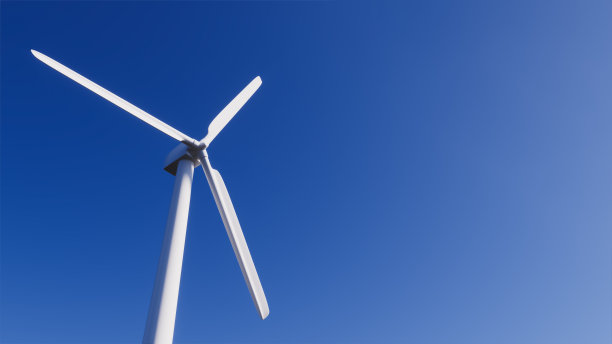 风塔与晴朗的天空，清洁能源发电机，3d插图图片下载