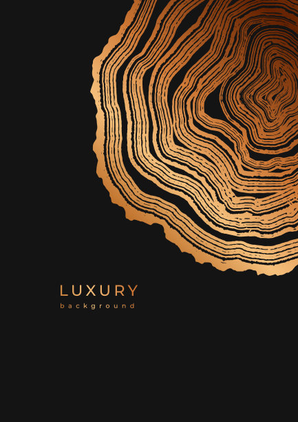 豪华金色背景与木材年轮纹理图片下载