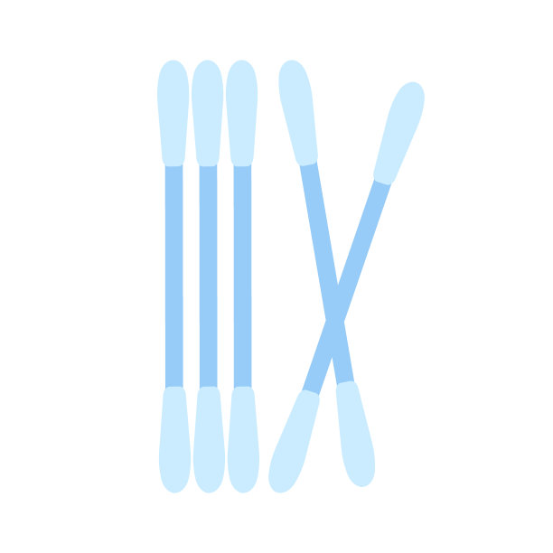 清洁耳朵的耳棒。棉拭子。棉签卫生保健。向量图片下载