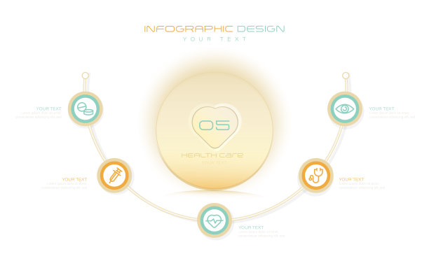 医疗卫生。圆圈信息图形设计模板与图标。 信息图，健康的生活方式，保健和医药图片下载