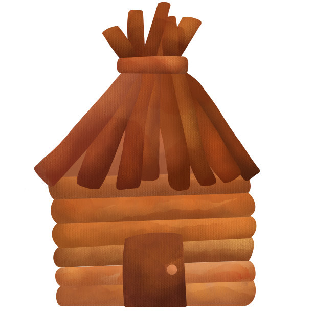 木房子的插图图片下载