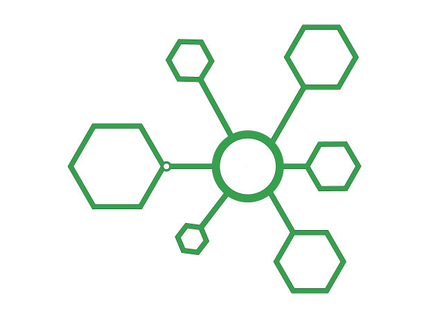 分子结构的抽象背景，分子结构在白色，几何抽象背景与六边形图片下载