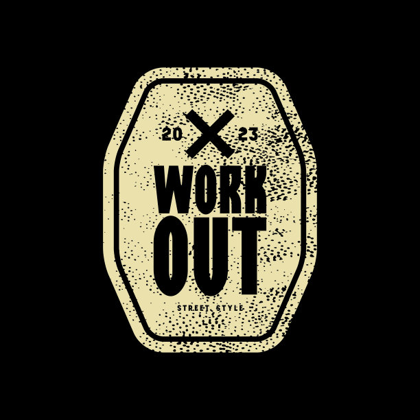 锻炼字体标志贴纸和t恤图片下载