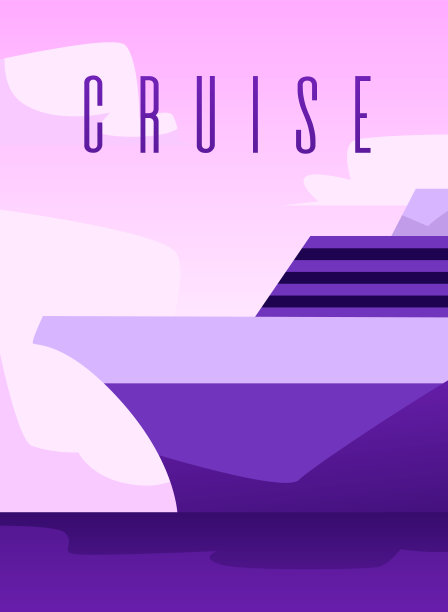 矢量海报的巨大的豪华游轮在海洋。邮轮度假概念。邮轮客轮、游艇海航、远洋旅游图片下载