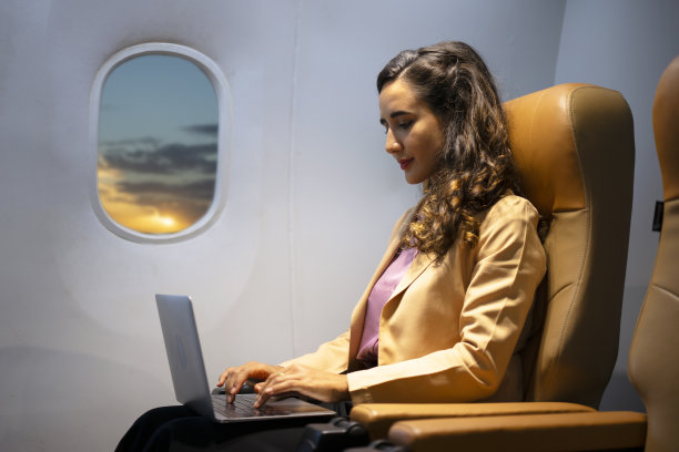 乘客乘坐商用飞机旅行。图片下载