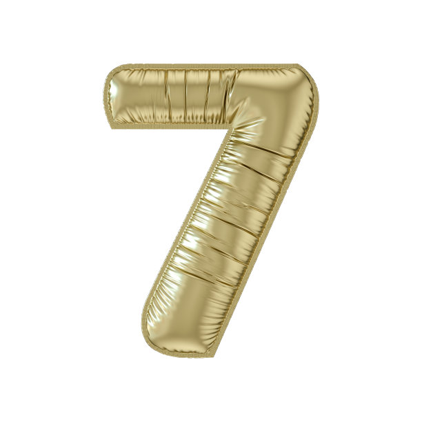 7号气球箔金色在白色的背景图片下载