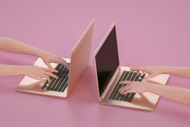 两个女人在用笔记本电脑图片下载