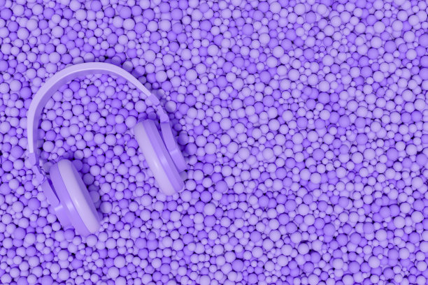 耳机戴在球上，音乐概念图片下载