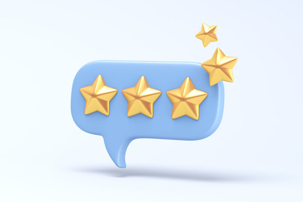 蓝色背景的五颗星语音气泡图片下载