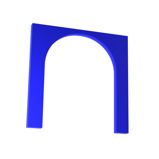 3d深蓝色逼真的拱门场景与剪辑路径隔离。极简墙体模型产品舞台展示，现代极简广告产品抽象插画。抽象几何形式图片下载