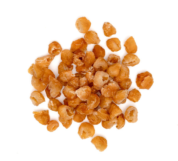 干桂圆果在白色背景上孤立图片下载