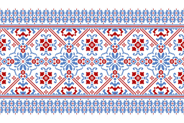 锦缎花十字绣图片下载