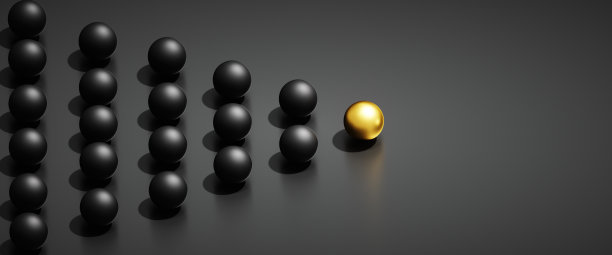 黑球与金球的组合图片下载