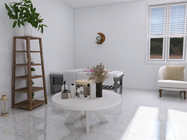 按摩室3d渲染，3d插画图片下载