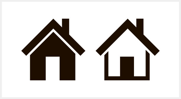 模板屋剪贴画隔离。雕刻的家。矢量股票插图。每股收益10图片下载