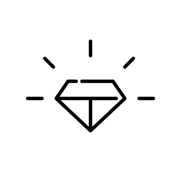 闪亮的钻石宝石。闪闪发光的石头，象征着爱情和奢华。像素完美，可编辑的笔触图片下载