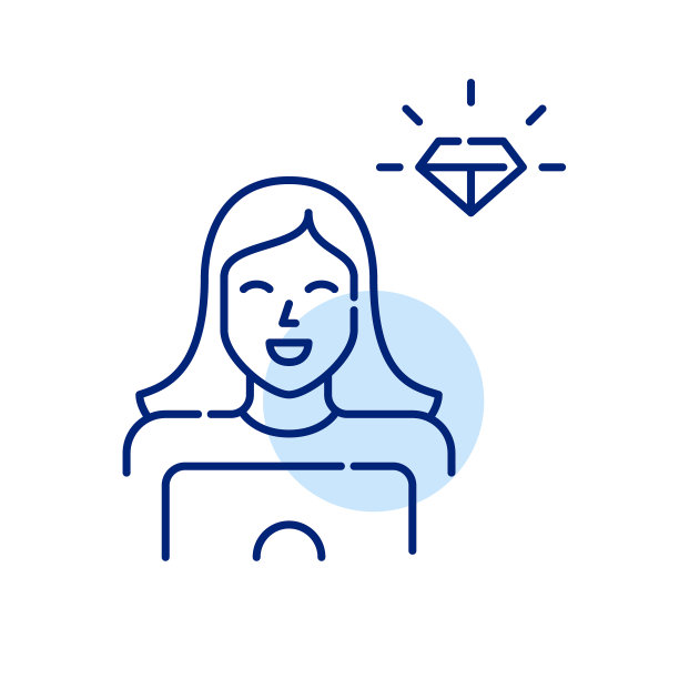 钻石会员。高级用户图标。电脑前的女人。像素完美的图标图片下载