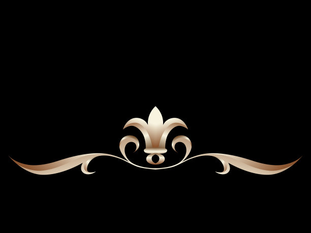 装饰元素以黑色背景上的银色和金色渐变为分隔符图片下载