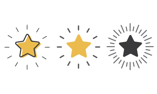 线条风格的高级明星图标或标志。高质量的标志和符号在一个白色的背景。图片下载