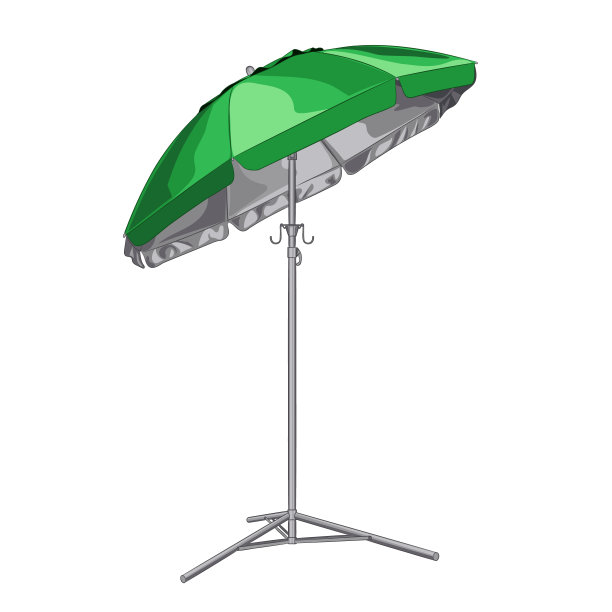 大型倾斜太阳伞的彩色插图图片下载