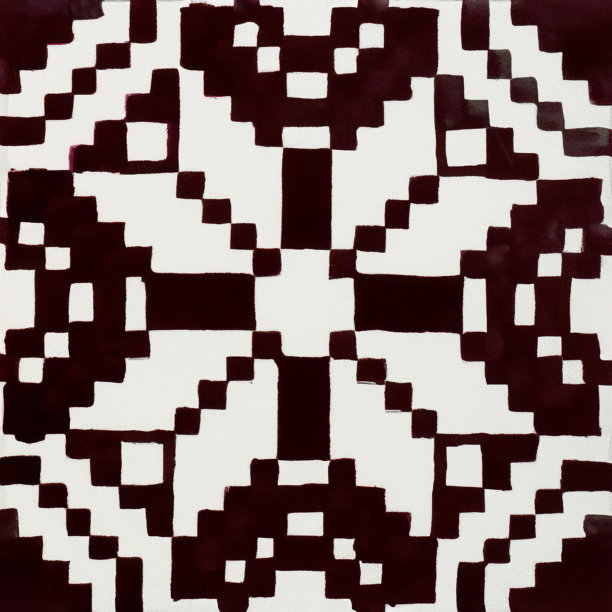 葡萄牙瓷砖图案水彩画图片下载