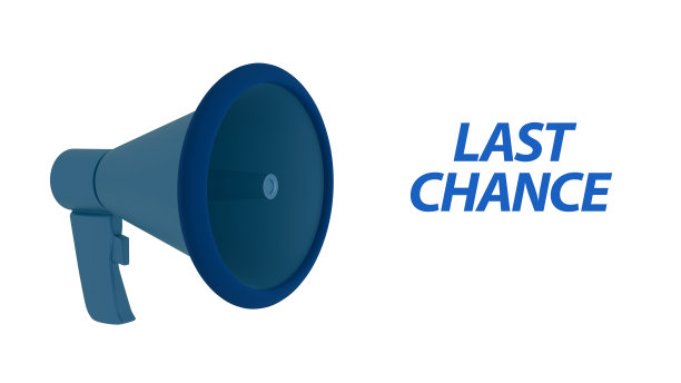 最后的机会横幅模板。广告设计的社会网络矢量插图。零售推广和公告模板。网上购物和营销传单与3d浅蓝色扩音器图片下载