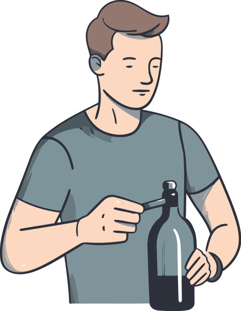 一个人拿着酒瓶兴高采烈图片下载