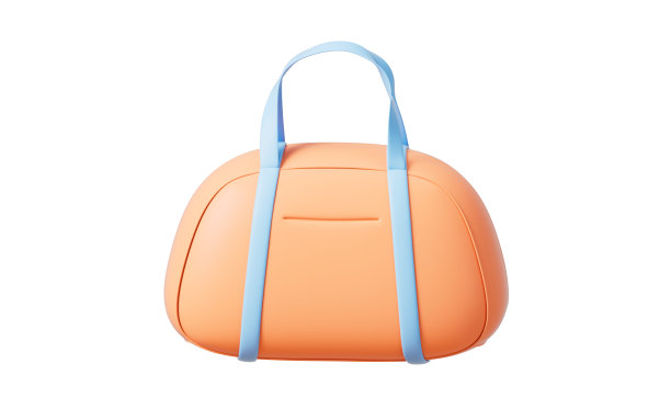 卡通风格的橙色包，3d渲染。图片下载