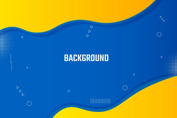 抽象的蓝色和橙色波浪背景设计图片下载