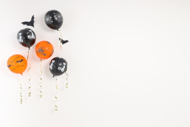 万圣节概念，万圣节气球，空间为文字图片下载
