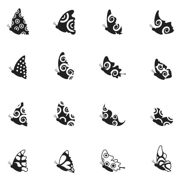 蝴蝶剪影集图片下载