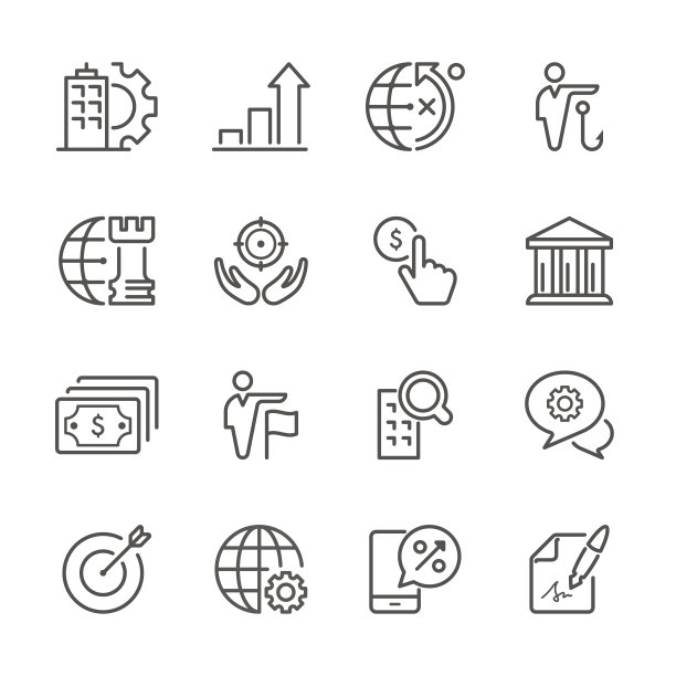 直线图标-商业系列图片下载