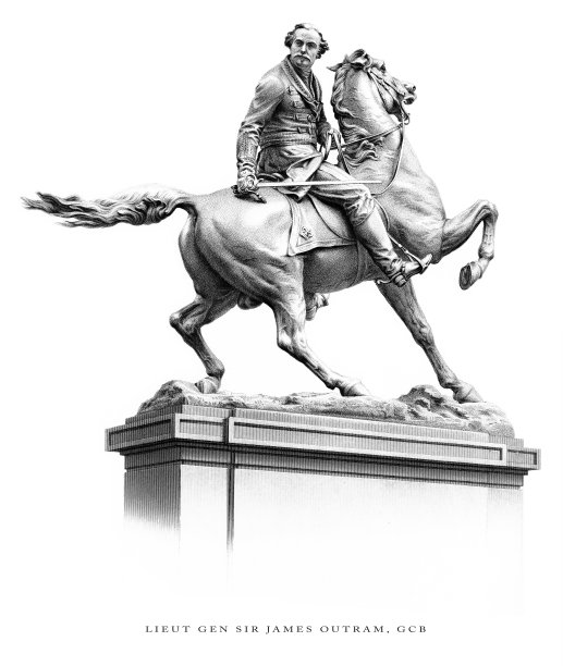 詹姆斯·奥特拉姆将军，英国维多利亚时代版画，1875年图片下载