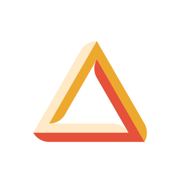 不可能的几何三角形形状光学错觉图片下载