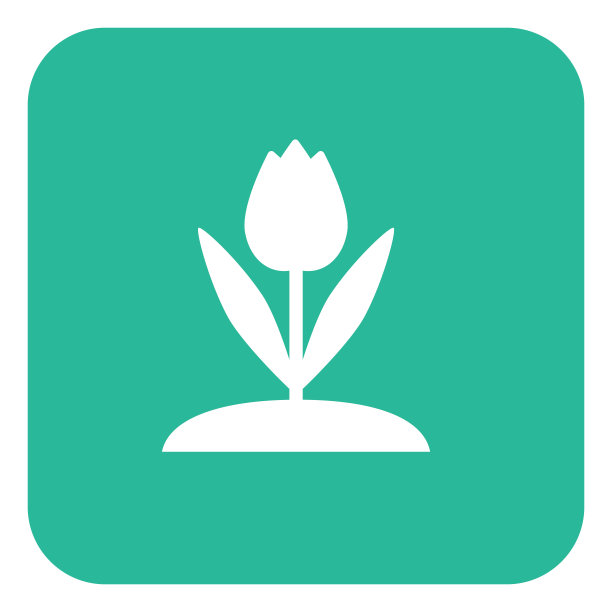 绿色和白色园艺图标-郁金香图片下载