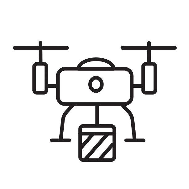 无人机携带包平面简单的轮廓线艺术设计图标图片下载